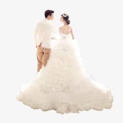 白裙子结婚的新人背景高清图片