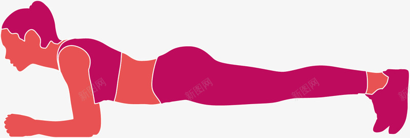 平板支撑紫色女孩png免抠素材_新图网 https://ixintu.com 健康 健身房 平板支撑 强身健体 紫色女孩 运动健身 锻炼