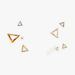 金色点缀素材漂浮三角块高清图片