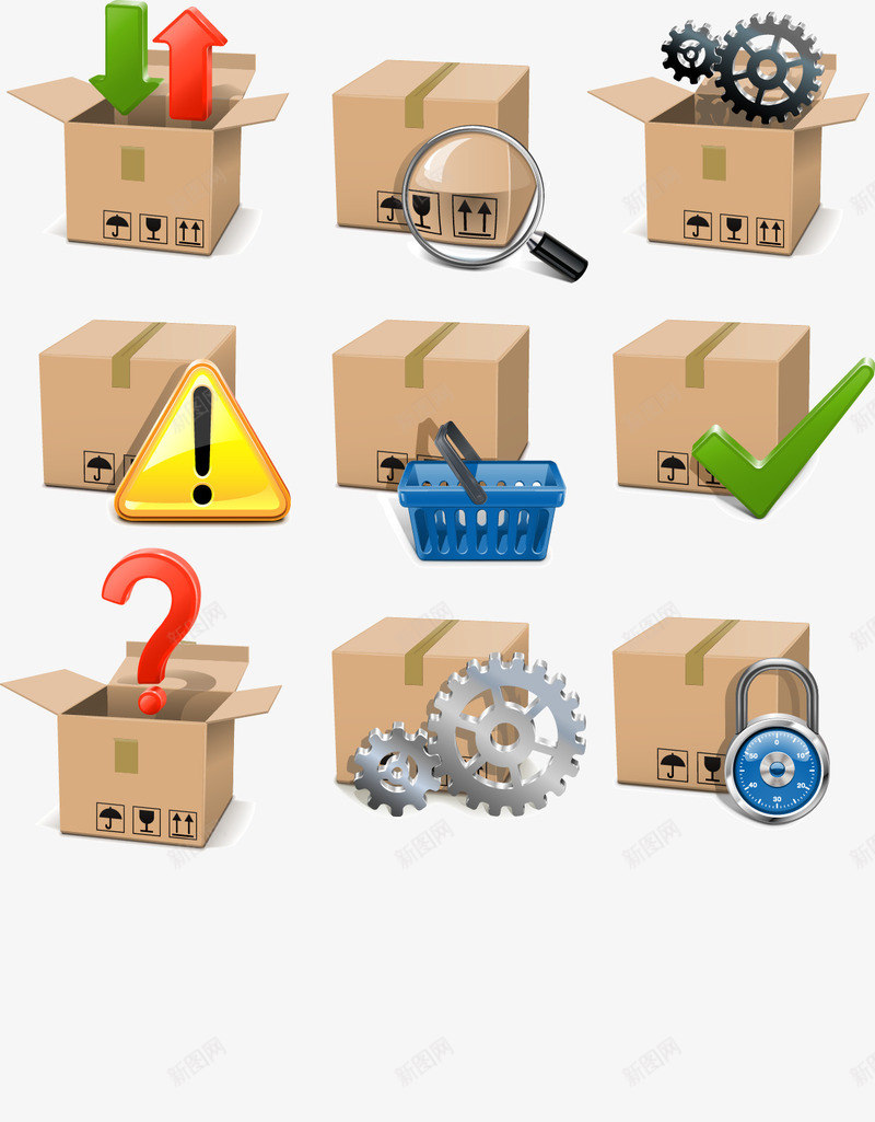 物流包装png免抠素材_新图网 https://ixintu.com 包装 包装箱 快递打包 物流包装 纸箱