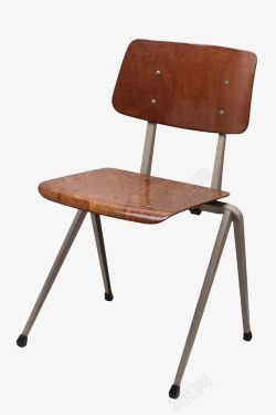 木板铁丝靠背椅子素材