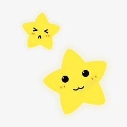 黄色笑脸小星星漂浮星星高清图片