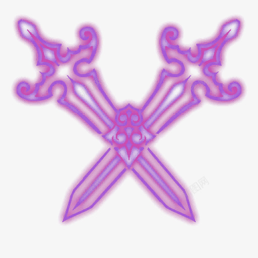 紫色双刀图标纹理png_新图网 https://ixintu.com 交叉的刀 印章 图标 图案 装饰