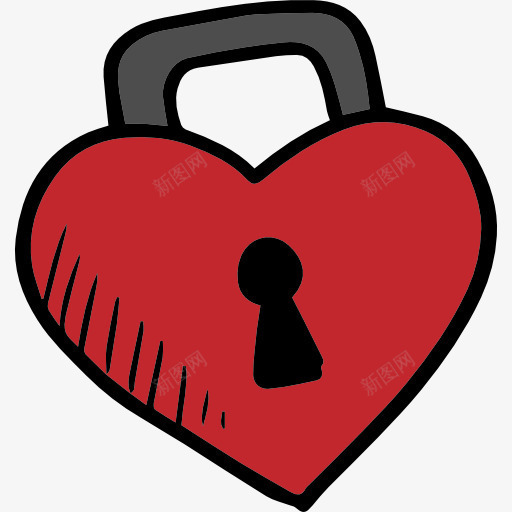 心灵的锁图标png_新图网 https://ixintu.com 可爱的情人节 工具和器具 心灵的锁 浪漫 爱情 爱没有距离
