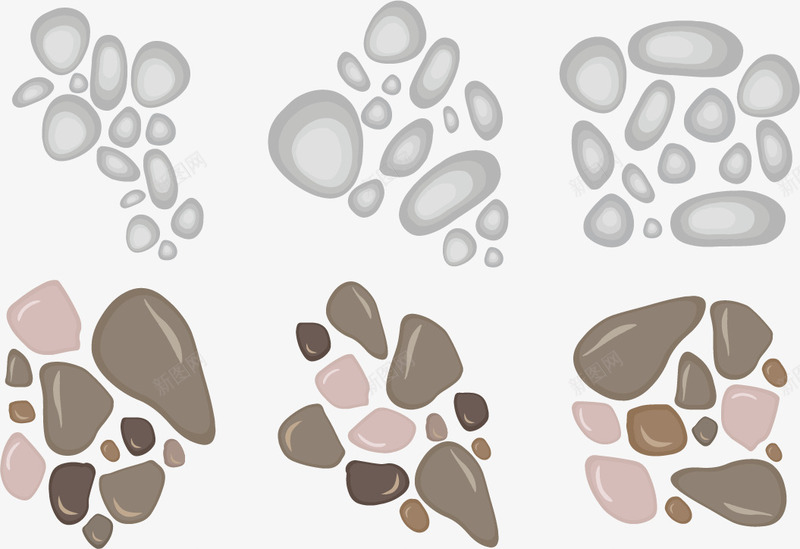 石子铺路png免抠素材_新图网 https://ixintu.com 公园铺路 石子路 粉嫩足底 足底按摩 鹅卵石