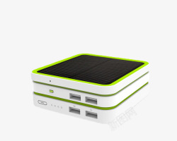 宝绿色绿色太阳能充电宝高清图片