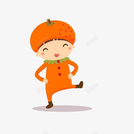 橘子服装矢量图eps免抠素材_新图网 https://ixintu.com 卡通男孩 橘子服装 矢量男孩 矢量图