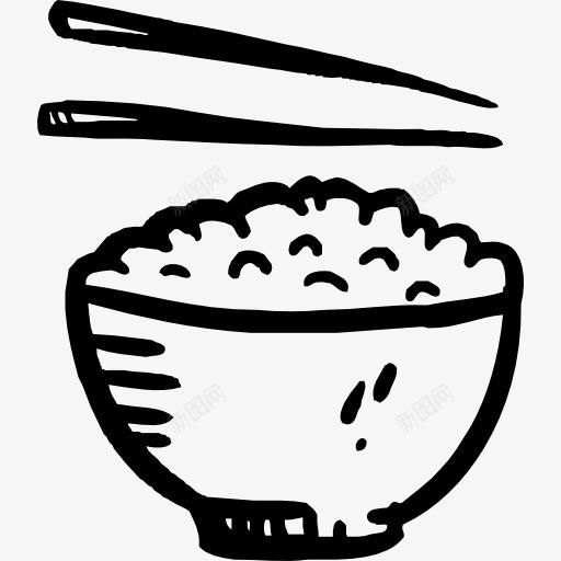 Rice图标png_新图网 https://ixintu.com 东方 亚洲 健康食品 碗 筷子 食品 麦片