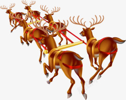褐色圣诞节奔跑驯鹿素材