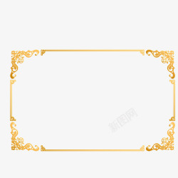 传统纹花装饰金色创意边框元素矢量图高清图片