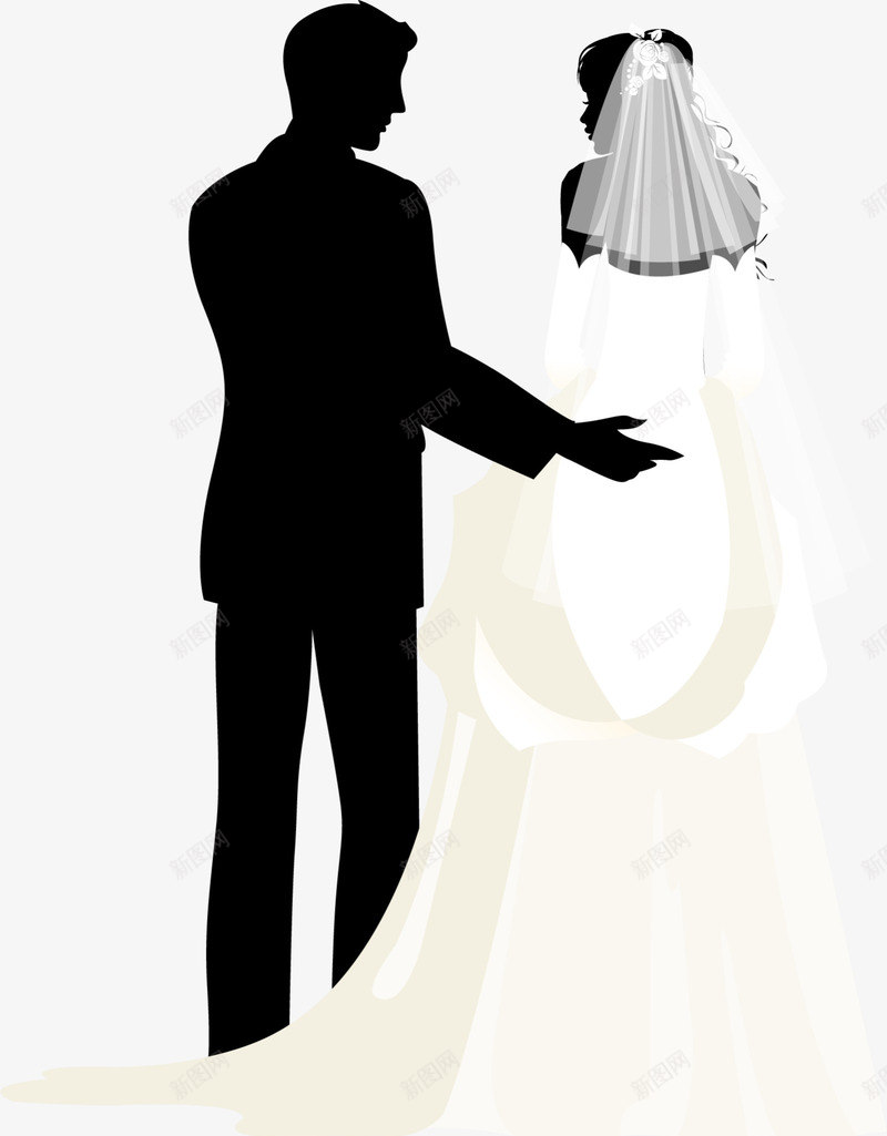 婚礼新娘新郎剪影图标png_新图网 https://ixintu.com 人物剪影 婚庆 婚礼 新娘 新郎 浪漫 爱情 结婚