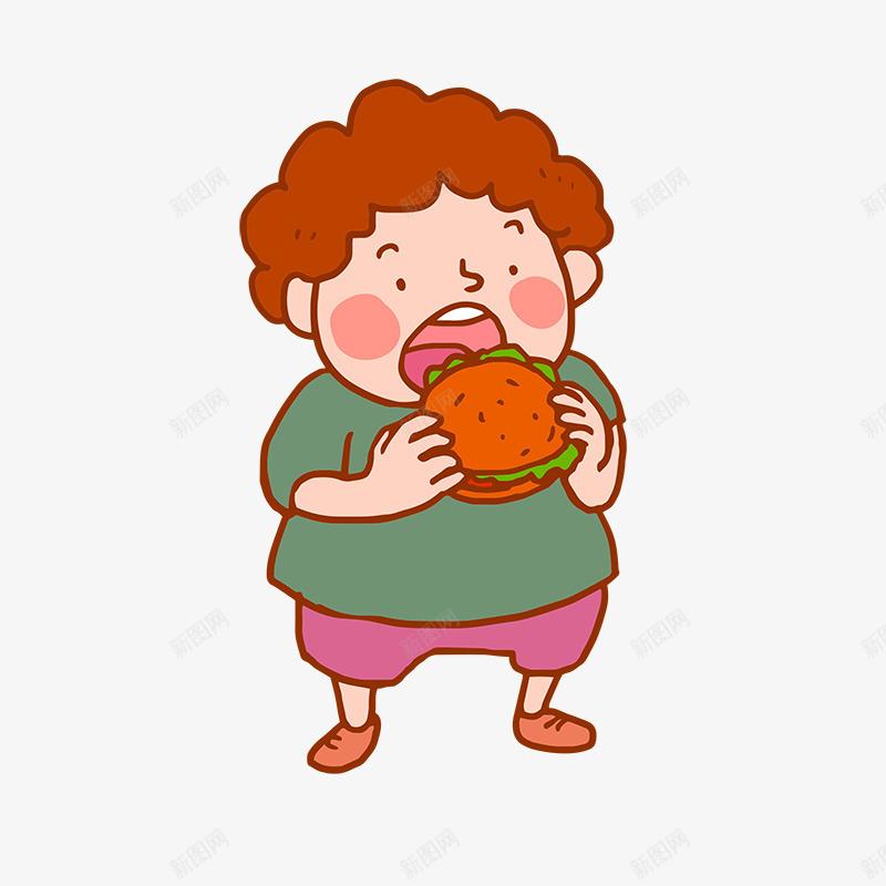 卡通手绘站立吃汉堡的男孩png免抠素材_新图网 https://ixintu.com 免抠人物 免抠食物 卡通 手绘 汉堡的男孩 站立吃