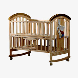 矢量多功能床实木婴儿床高清图片