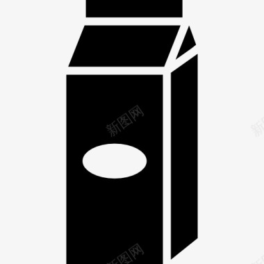 果汁冰沙饮料盒黑色容器的形状图标图标