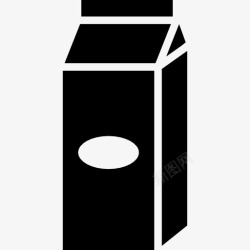 盛牛奶容器设计饮料盒黑色容器的形状图标高清图片