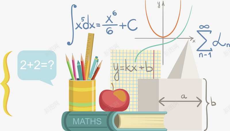 数学公式与书本矢量图eps免抠素材_新图网 https://ixintu.com 公式PNG 数学 数学公式 矢量公式 矢量数学 矢量图