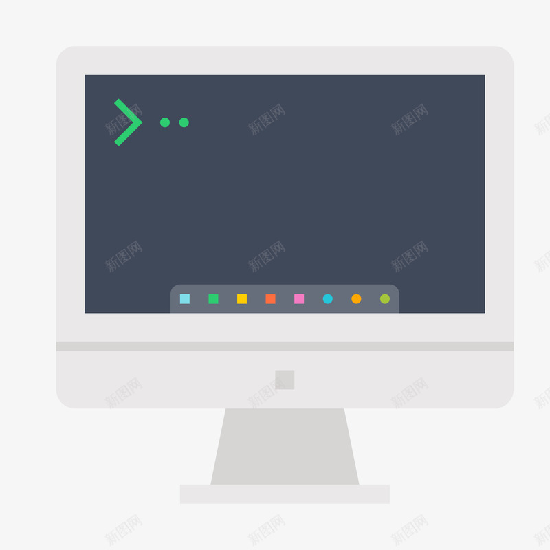 灰色扁平化电脑显示器元素矢量图ai免抠素材_新图网 https://ixintu.com 代码 扁平化 显示器 灰色 电脑 科技 箭头 矢量图