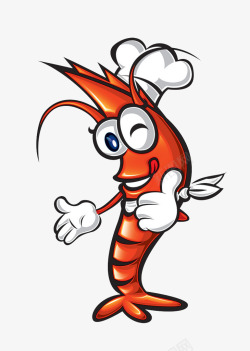 皮皮虾卡通红色皮皮虾高清图片