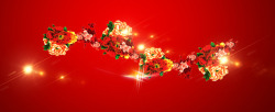 闪亮红星玫瑰花装饰素材