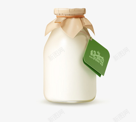 酸奶png免抠素材_新图网 https://ixintu.com 玻璃瓶 白色 米色玻璃瓶 酸奶瓶