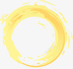黄色水彩圆圈素材