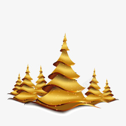 闪耀圣诞树黄金色闪耀的圣诞树高清图片