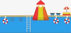 儿童游泳圈设计儿童节水上滑滑梯高清图片