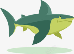 绿色鲨鱼矢量图素材