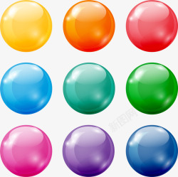 彩色拍照按钮彩色水晶球按钮图标矢量图高清图片