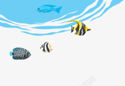 游泳的鱼儿鱼儿海底游泳矢量图高清图片