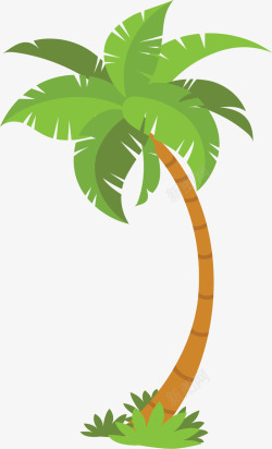 夏天海边夏天绿色海边椰子树矢量图高清图片
