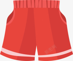 沙滩短裤红色夏天度假短裤矢量图高清图片