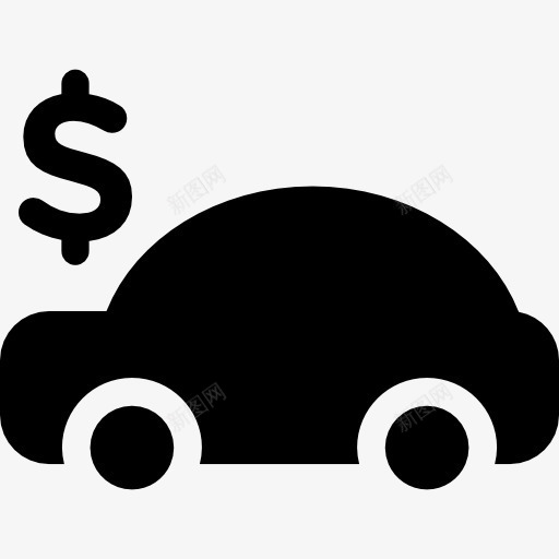 汽车与美元符号上图标png_新图网 https://ixintu.com 买保险 汽车 美元符号 运输