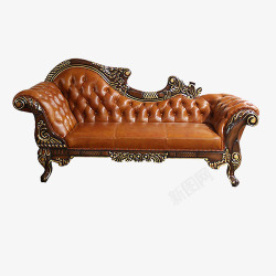 一座棕色复古欧式皇宫贵妃椅高清图片