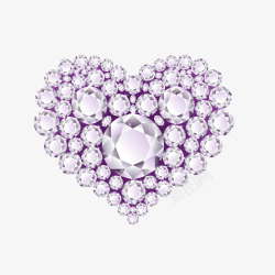 实心心形紫色钻石实心心形矢量图高清图片