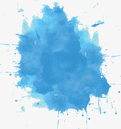 天蓝色背景天蓝色水彩泼墨涂鸦矢量图高清图片