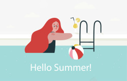 度假的人夏天游泳池度假的人矢量图高清图片