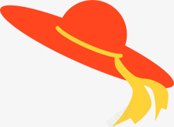 女性帽子橙色女性大帽子高清图片