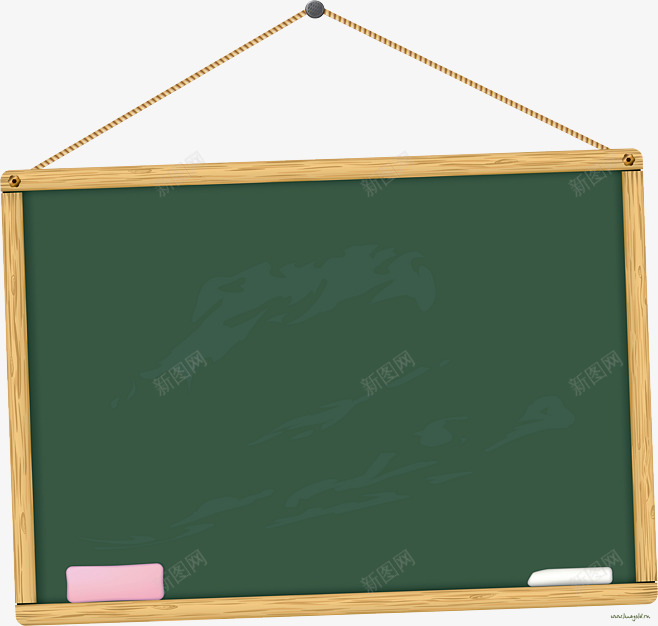 开学季的黑板png免抠素材_新图网 https://ixintu.com 上学 学生 小黑板 开学季 板擦 粉笔 黑板