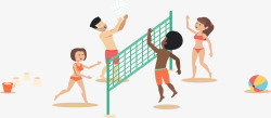 夏季运动沙滩排球矢量图素材