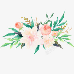 免费背景粉红色花朵手绘彩色水彩花朵高清图片