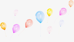 彩色飘舞氢气球毕业季素材