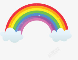 七色美丽雨后彩虹矢量图素材