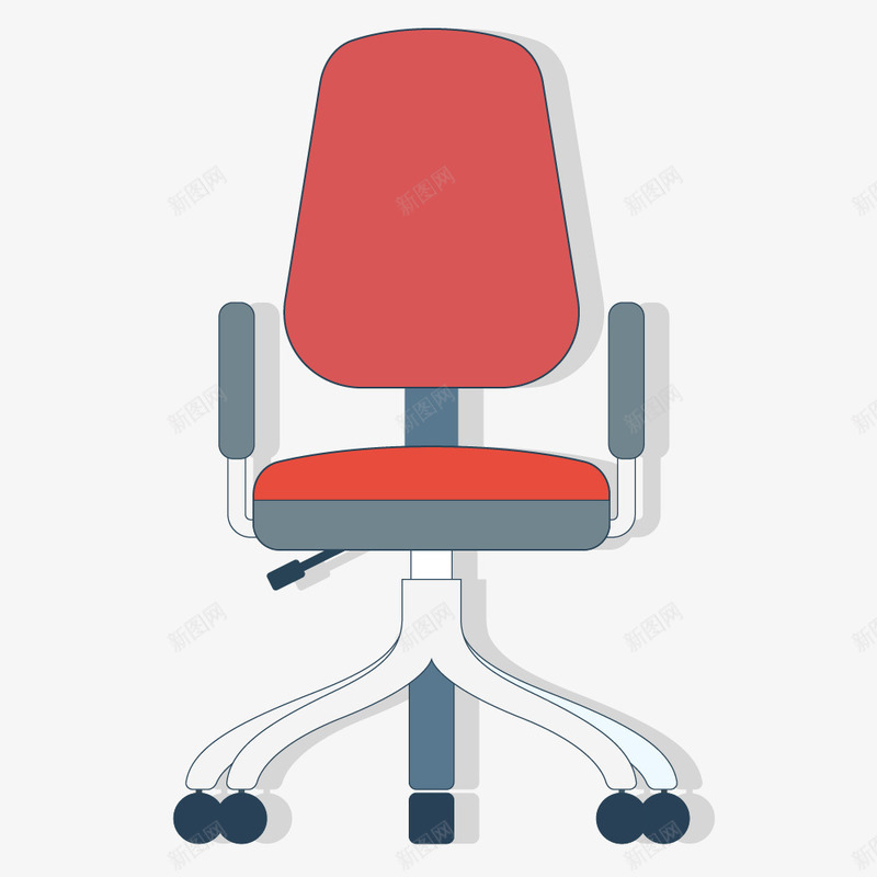 可移动红色电脑椅png免抠素材_新图网 https://ixintu.com 卡通 座椅 桌子 椅子 电脑桌 简图 红色电脑椅
