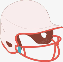 戴面具防护罩手绘专业棒球头盔高清图片