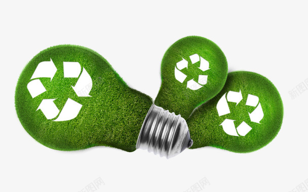 清洁能源绿色环保回收利用灯泡图标图标