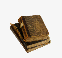 棕色皮质老旧堆起来的书实物素材