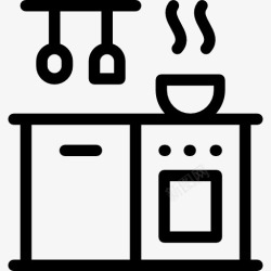 厨房炉灶固定的早餐图标高清图片