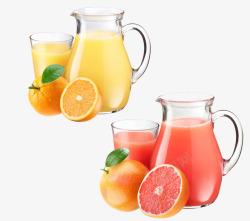 西柚汁鲜榨橙汁和柠檬柚高清图片