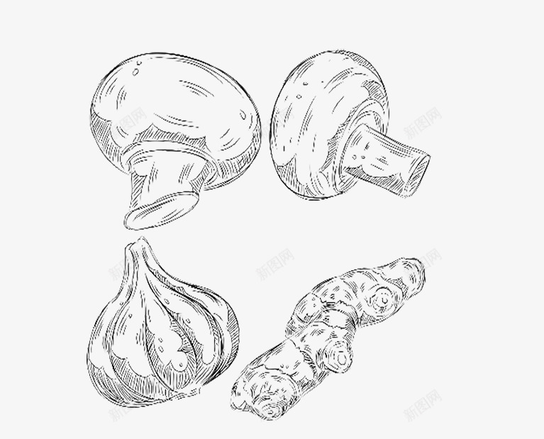 香菇图案png免抠素材_新图网 https://ixintu.com 手绘香菇 简单的香菇图片 素材图片 黑色简笔画香菇